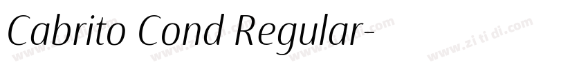 Cabrito Cond Regular字体转换